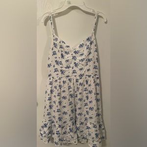 White and Blue Floral Dress